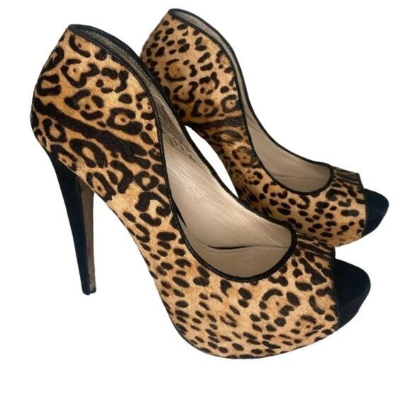 Classiques Entier Shoes - Classiques Entier ladies leather leopard print platform high heels size 9